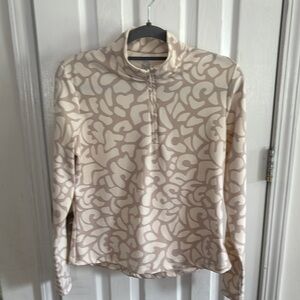 Cream Graphic Polo Fitted Blouse